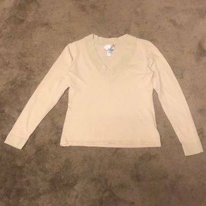Talbots collection gold trimmed sweater, petite M